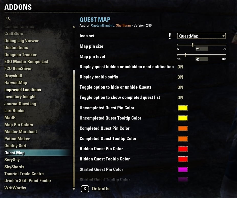 Quest : Map, Coords, Compasses : Elder Scrolls Online AddOns