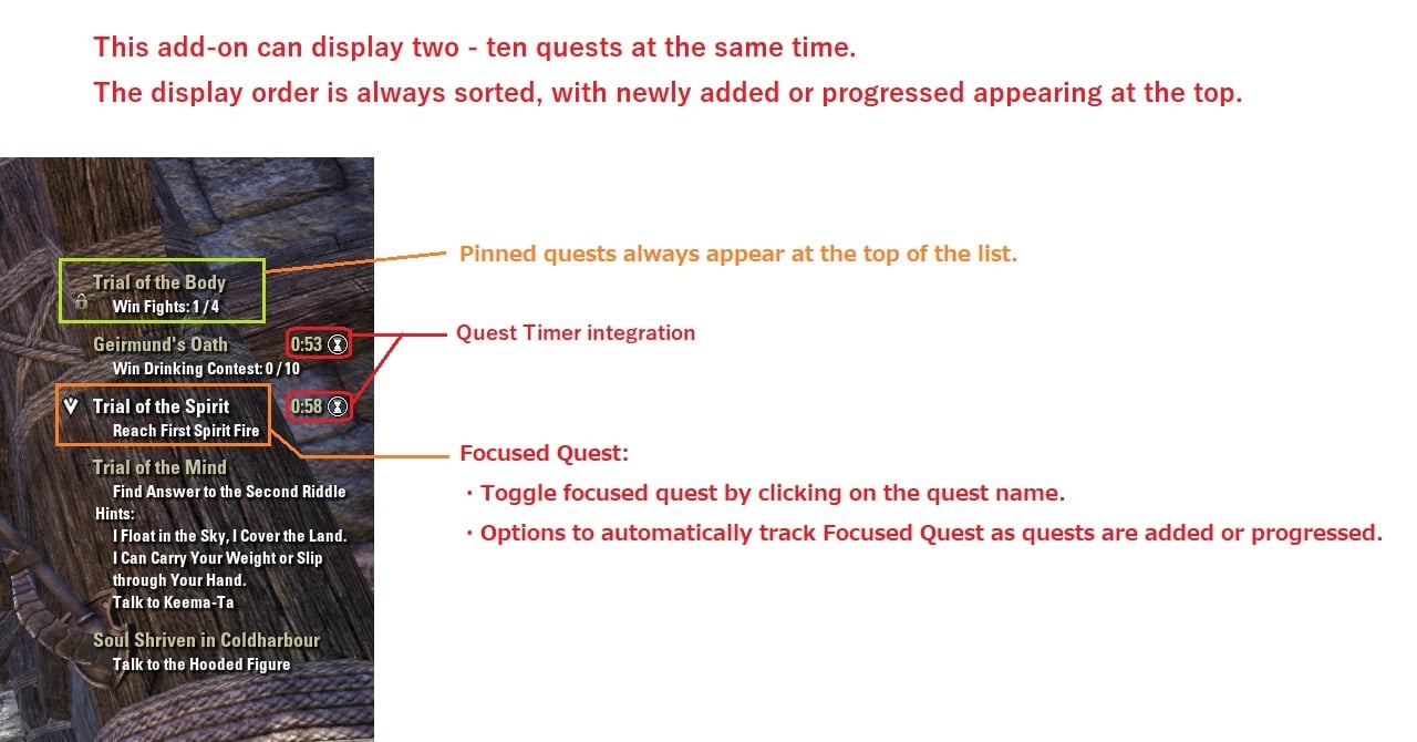 FCM Quest Tracker : Character Advancement : Elder Scrolls Online AddOns