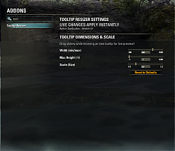 Tooltip Resizer : ToolTip : Elder Scrolls Online AddOns