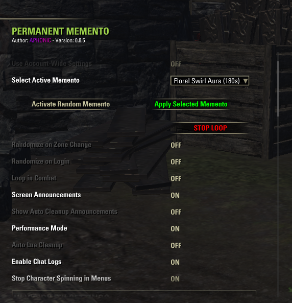 Permanent Memento UI 1