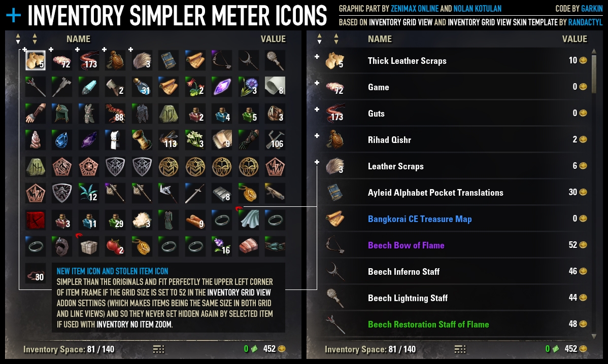 Inventory No Item Zoom : Discontinued & Outdated : Elder Scrolls Online ...