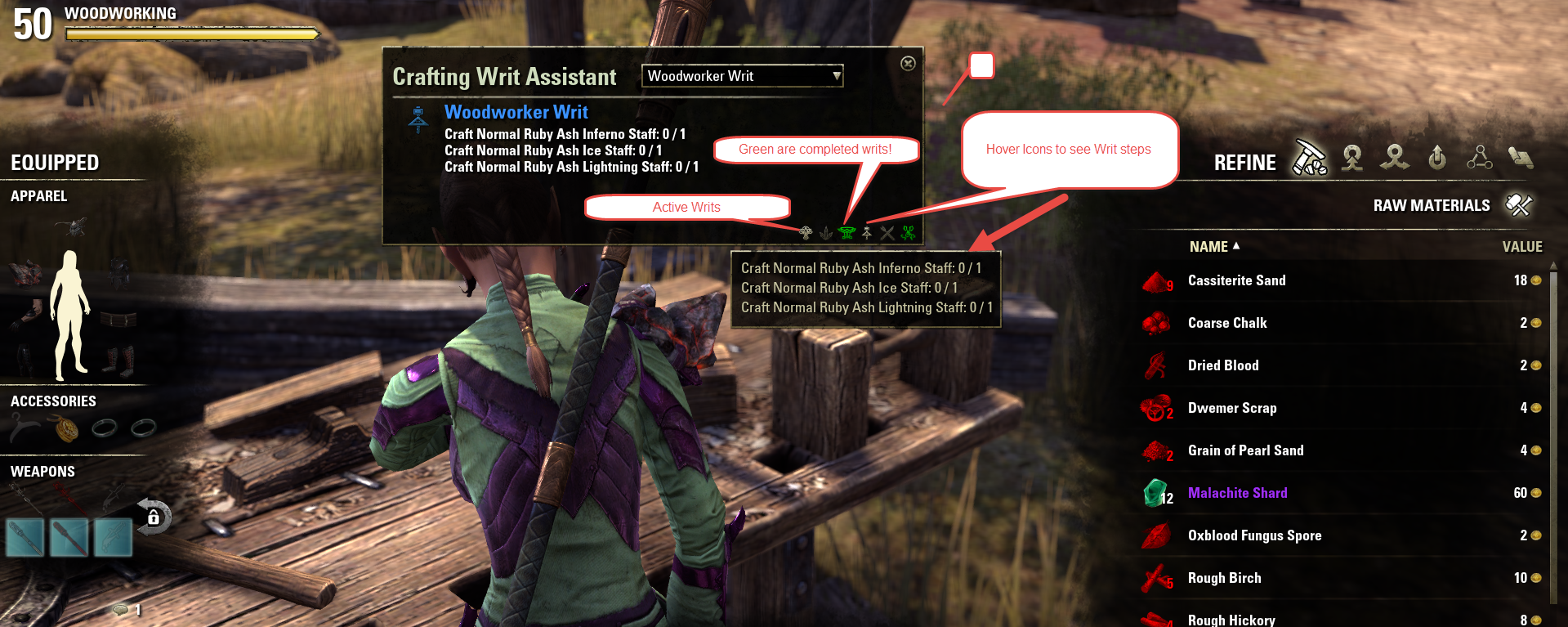Crafting Writ Assistant : Beta-version AddOns : Elder Scrolls