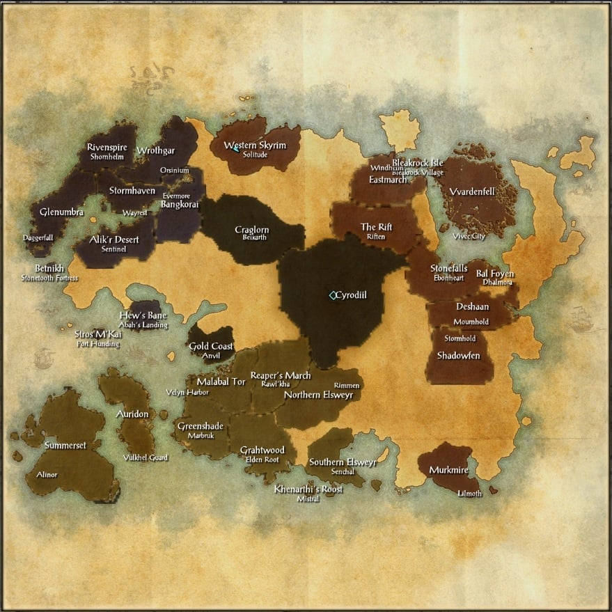 Votan S Tamriel Map Roleplay Elder Scrolls Online Addons