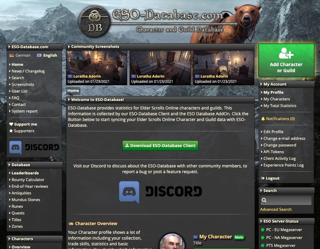 ESO-Database Client for the Steam Deck
